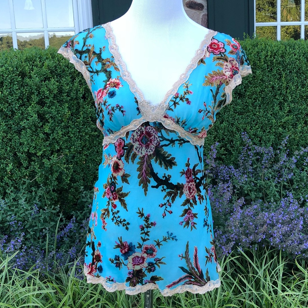 Floral Print Silk Top